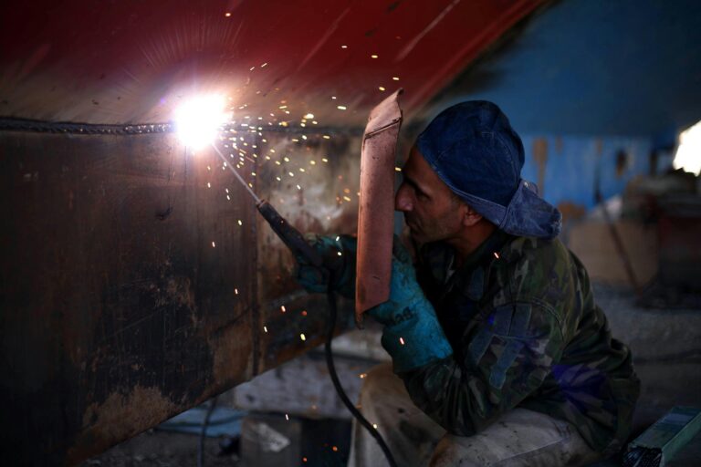 A person doing welding